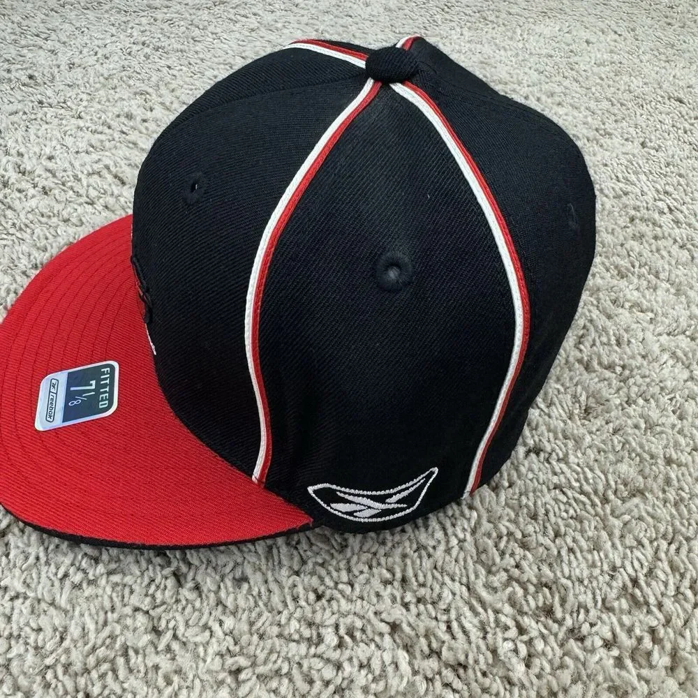 San Diego Conquistadors ABA Hat Reebok HWC Fitted 7 1/8 Black Red Logo Vtg‎ Cap